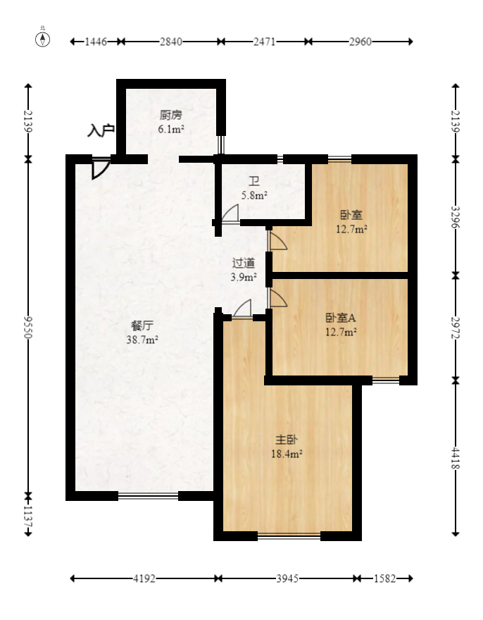 紫晶城 3室2厅1卫 54.8万 紫晶城 3室2厅1卫 54.8万户型图