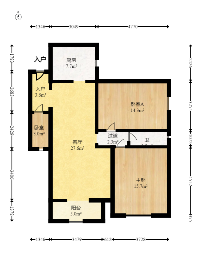 尚城 2室2厅1卫 59.0万 尚城 2室2厅1卫 59.0万户型图