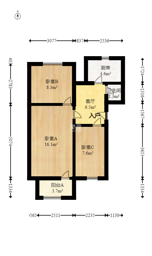 交通技校宿舍  3室1廳1衛(wèi)   84.00萬(wàn)