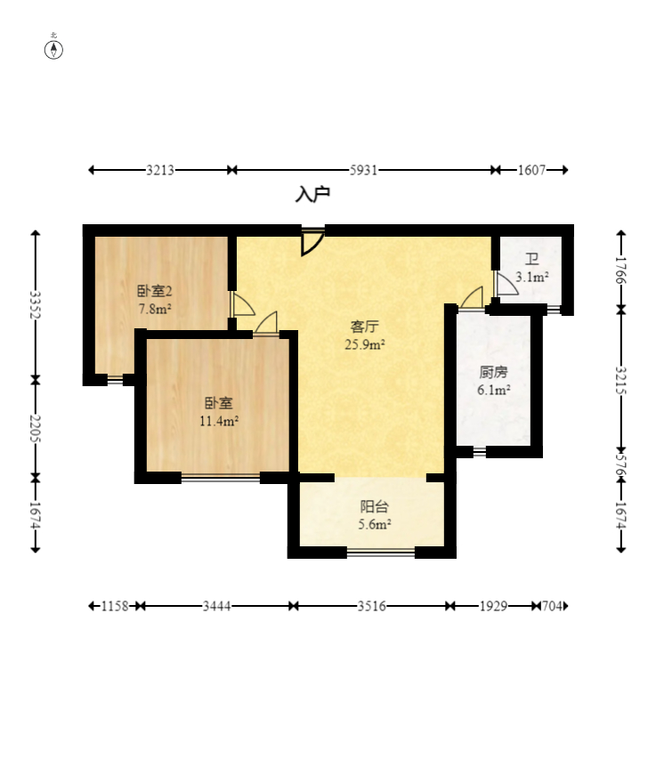 盛景谷山里 2室2厅1卫 77.0万 盛景谷山里 2室2厅1卫 77.0万户型图