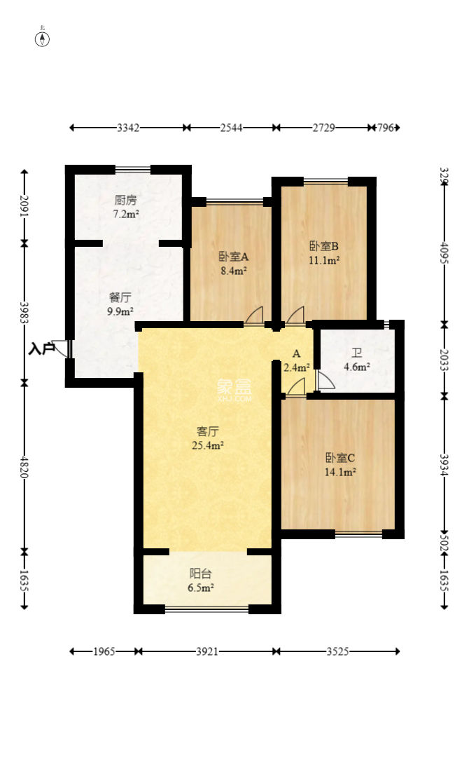 宜家湘颂（景致雅苑）  3室2厅1卫   100.00万