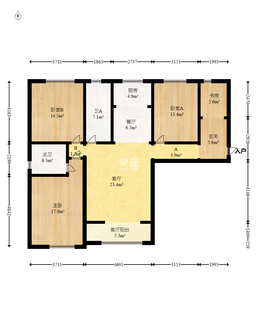 奧克斯廣場  4室2廳2衛(wèi)   140.00萬
