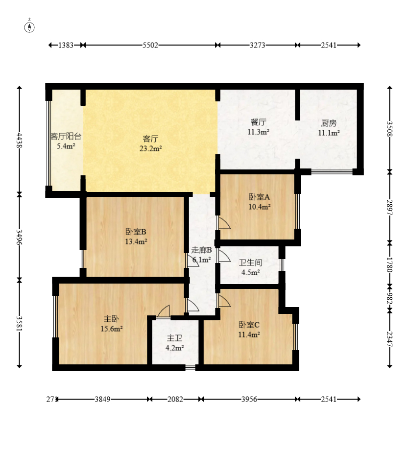 中建芙蓉嘉苑  4室2厅2卫   152.00万室内图1