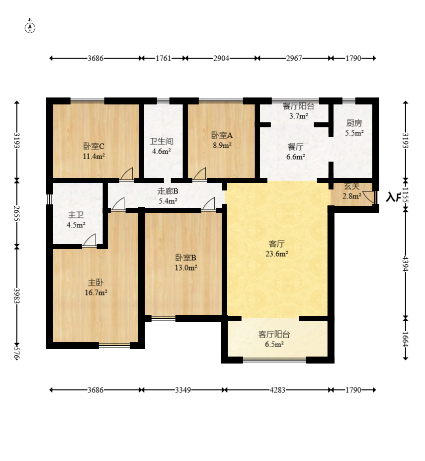 中建芙蓉嘉苑  4室2厅2卫   150.00万室内图1