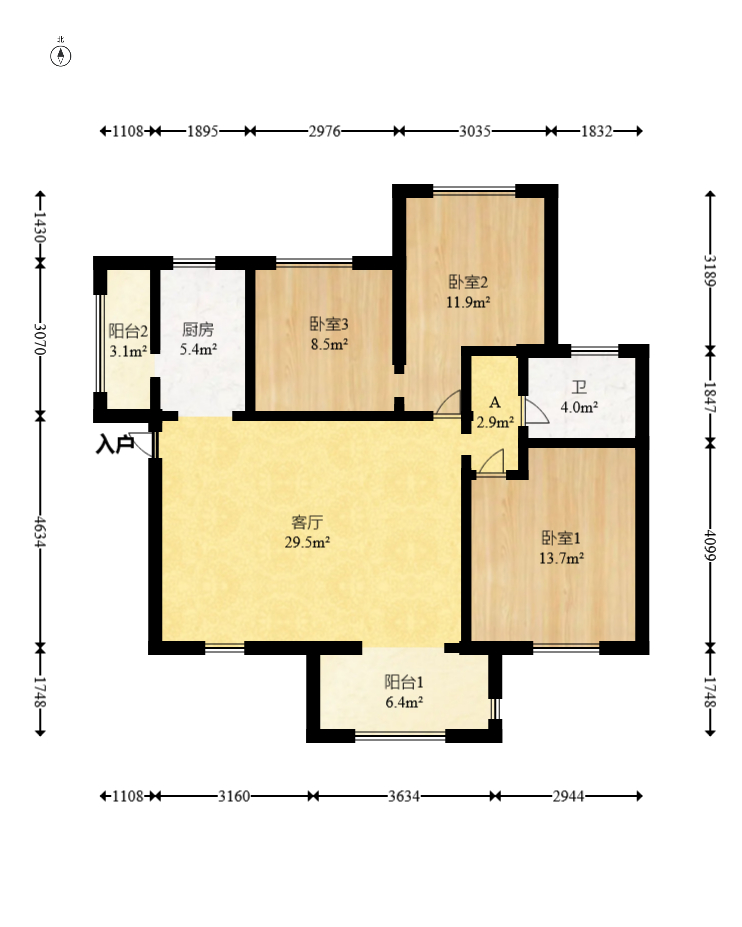 乾城(兴旺乾城) 3室2厅1卫 82.0万 乾城(兴旺乾城) 3室2厅1卫 82.0万户型图
