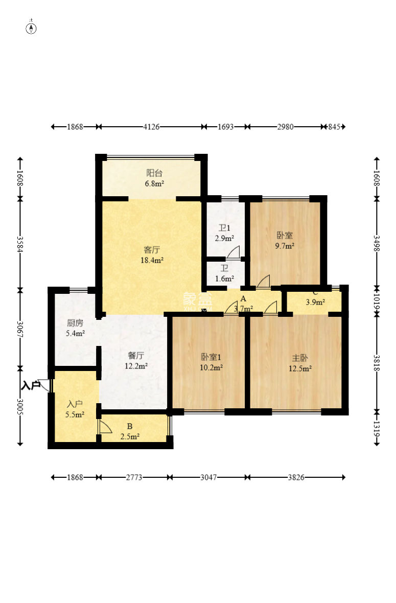 世景华庭  3室2厅1卫    65.0万