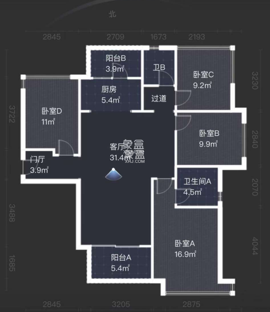 翡翠公园（北大资源）  4室2厅2卫    72.0万