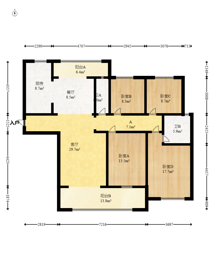 金色溪泉湾 4室2厅2卫 140.0万 金色溪泉湾 4室2厅2卫 140.0万户型图