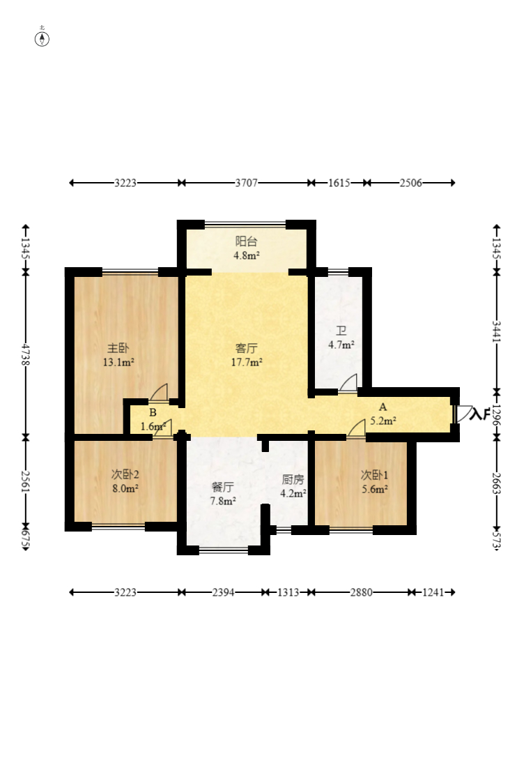 印山蓝色海岸  3室2厅1卫    79.8万 印山蓝色海岸  3室2厅1卫    79.8万户型图