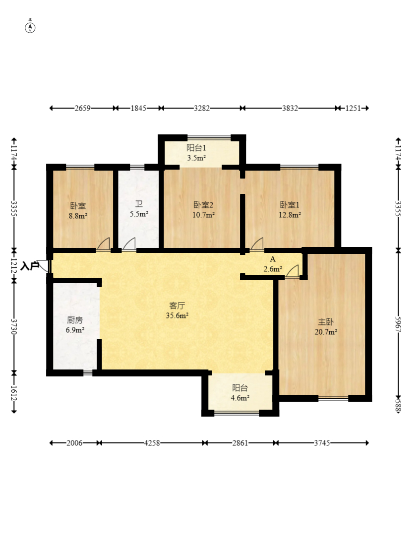 山水湾 4室2厅2卫 115.0万 山水湾 4室2厅2卫 115.0万户型图