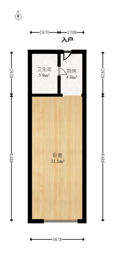 鑫远悦城（鑫远悦时代）  1室1厅1卫   40.00万室内图1