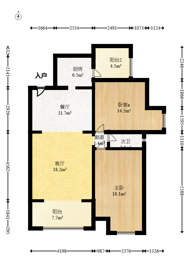 山水英伦海德广场 2室1厅1卫 86.0万 山水英伦海德广场 2室1厅1卫 86.0万户型图