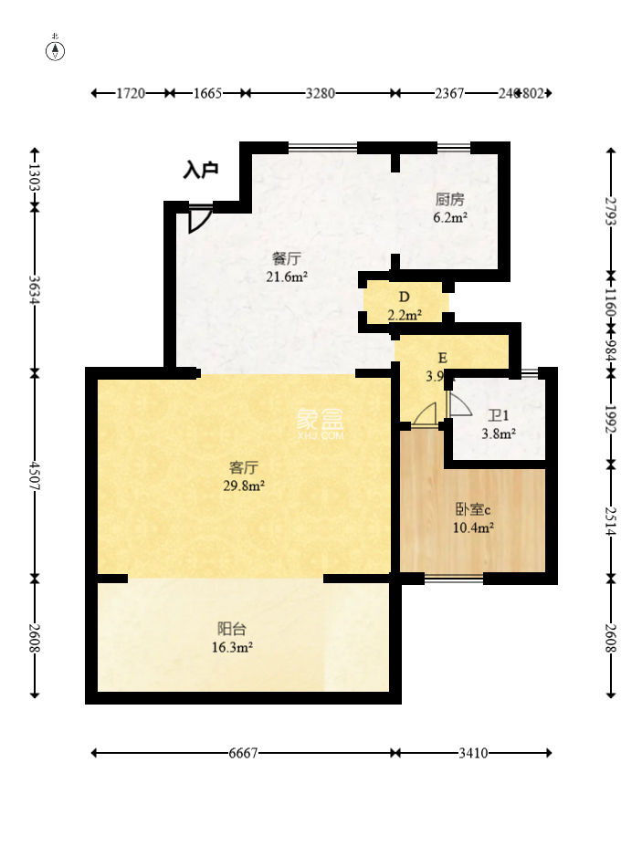 長房越秀星悅薈  3室2廳2衛(wèi)   210.00萬