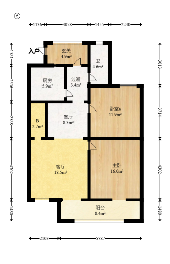 中新森林海  2室2厅1卫    34.8万室内图1
