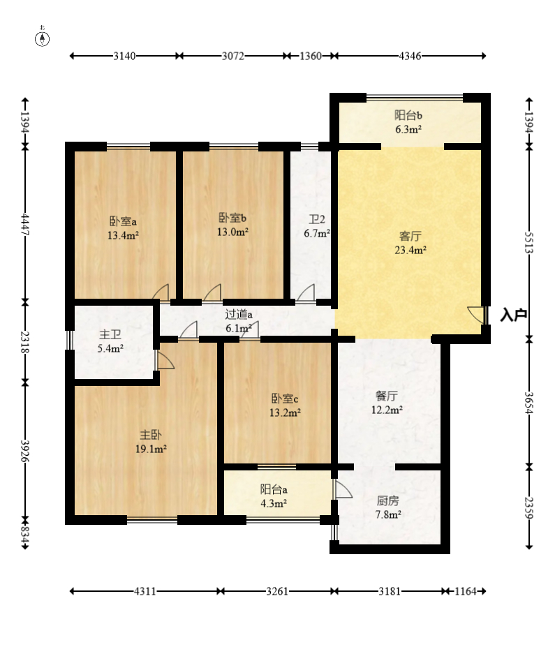 兴邦花城 4室2厅2卫 56.0万 兴邦花城 4室2厅2卫 56.0万户型图