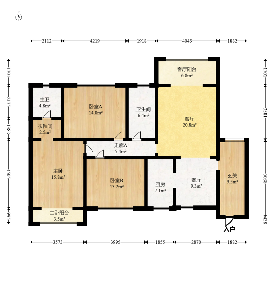 中建芙蓉嘉苑  3室2厅2卫   125.00万室内图1