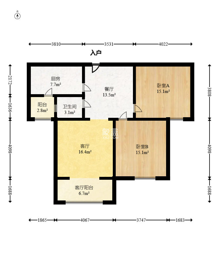 和美星城 2室2厅1卫 58.0万 和美星城 2室2厅1卫 58.0万户型图