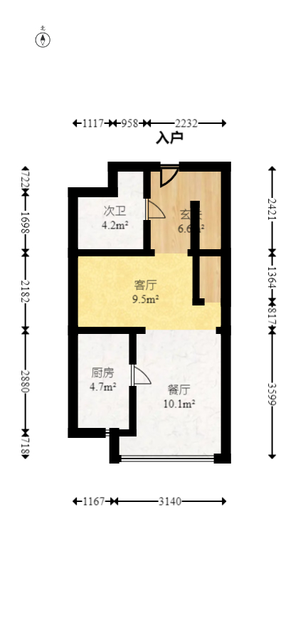 钱隆世家  2室2厅1卫   45.00万室内图1