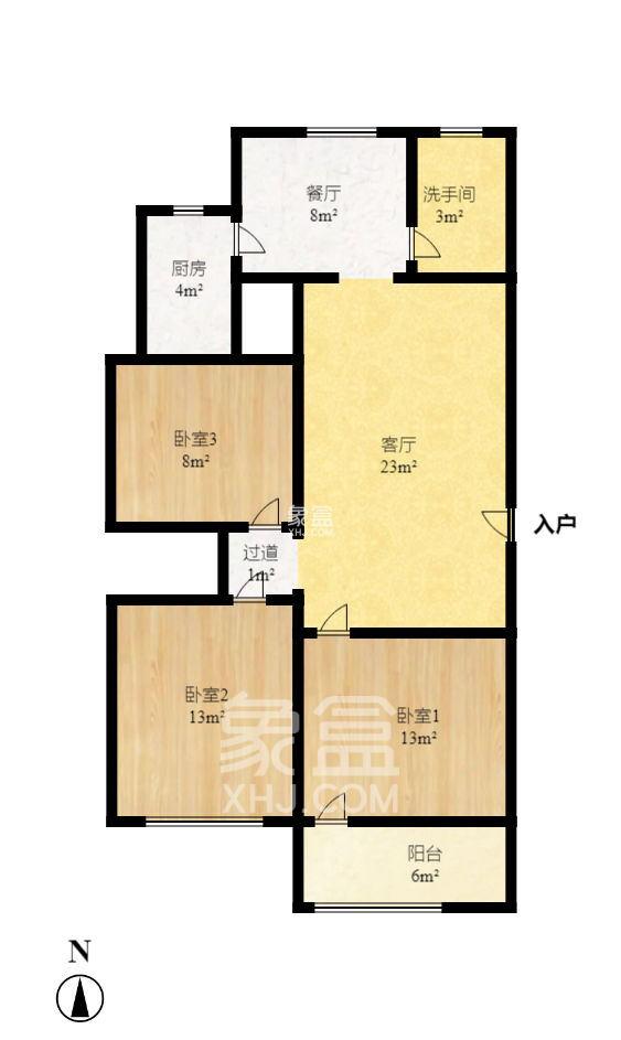 中南石油局宿舍  2室1厅1卫    1200.0元/月室内图1