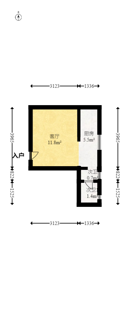 西城别院 1室1厅1卫 59.0万 西城别院 1室1厅1卫 59.0万户型图