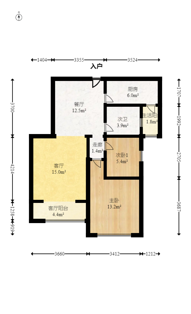伟业智青春 3室2厅1卫 136.0万 伟业智青春 3室2厅1卫 136.0万户型图