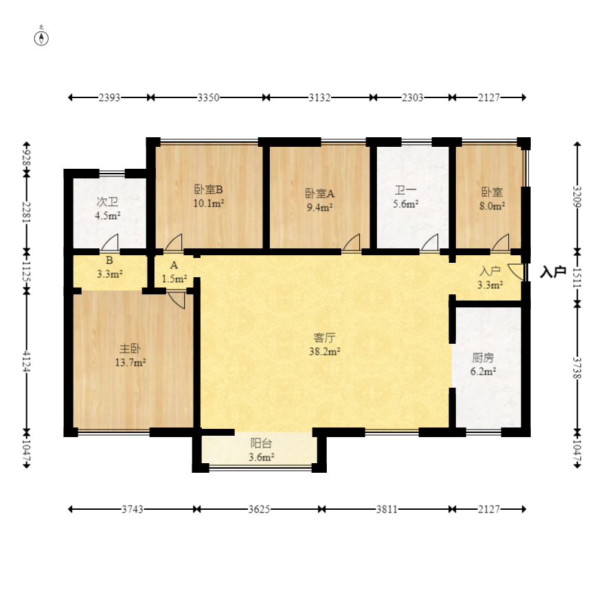 盛地东方芯府 4室2厅2卫 73.0万 盛地东方芯府 4室2厅2卫 73.0万户型图
