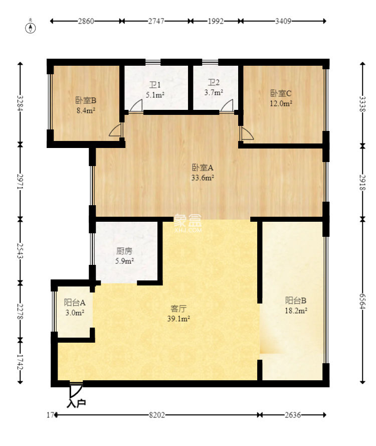 建发玖洲观澜  4室2厅2卫   190.00万