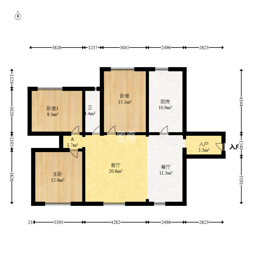 荣盛花语城  3室2厅1卫    88.0万