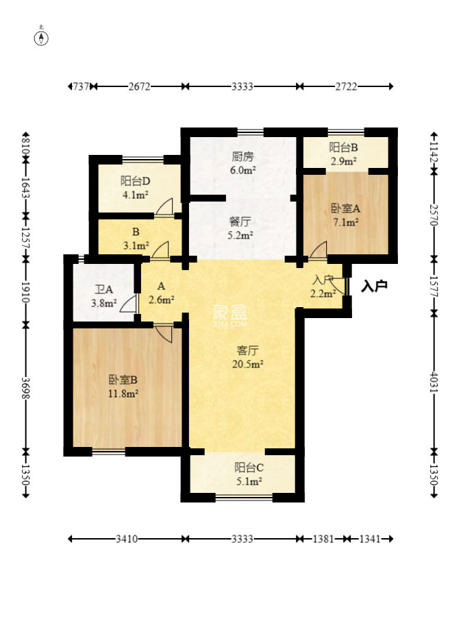 润和翰文府  3室2厅1卫   106.80万