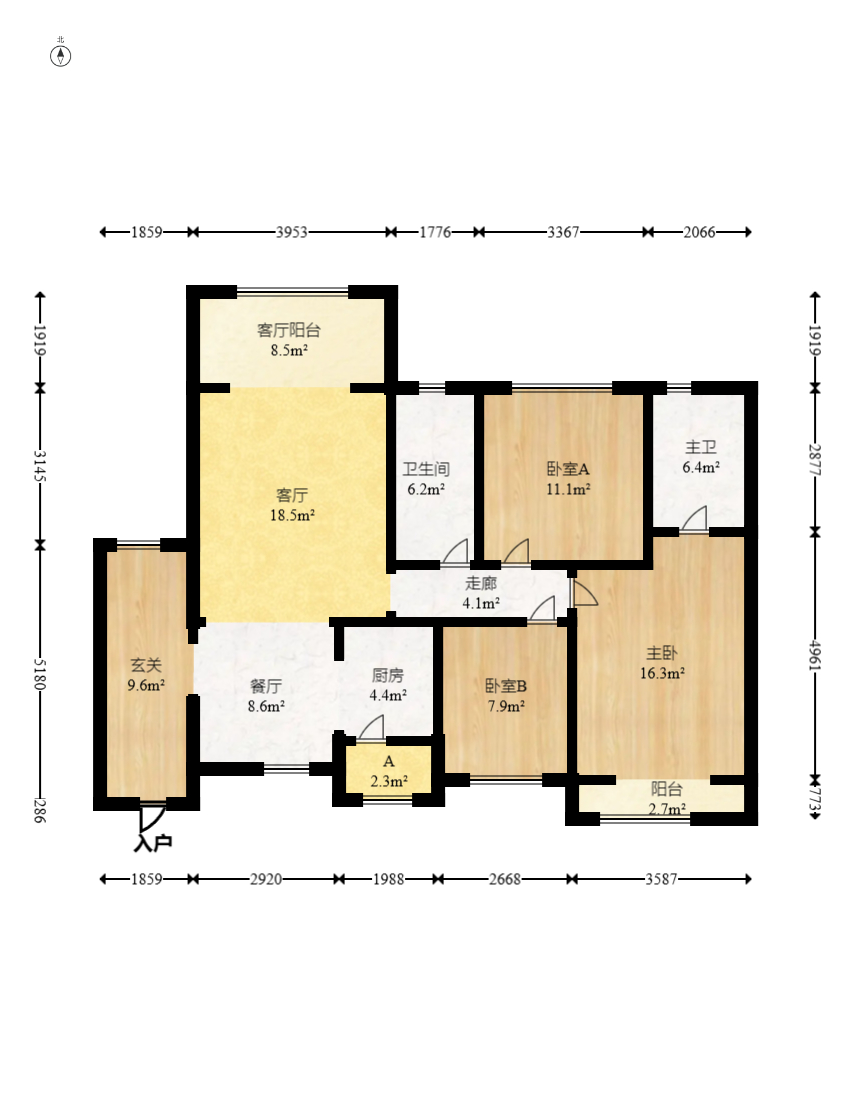 中建芙蓉嘉苑  3室2厅2卫   100.00万室内图1