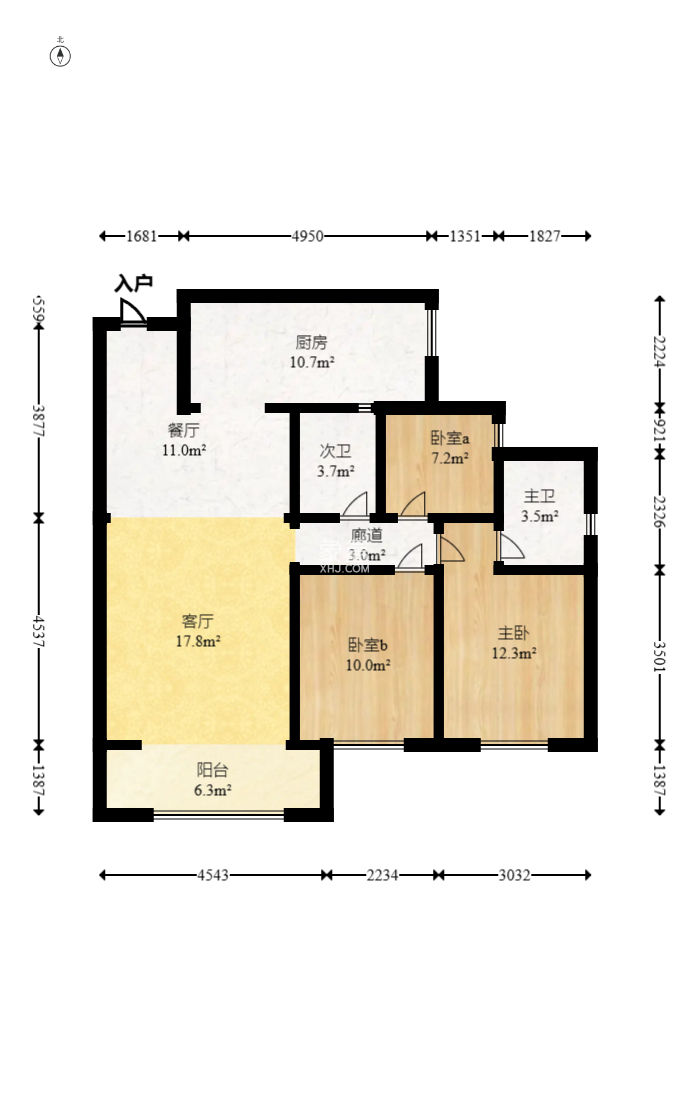 中国铁建梅溪青秀三期  3室2厅2卫   165.00万