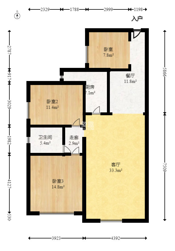 才子佳郡  3室2厅1卫   64.80万