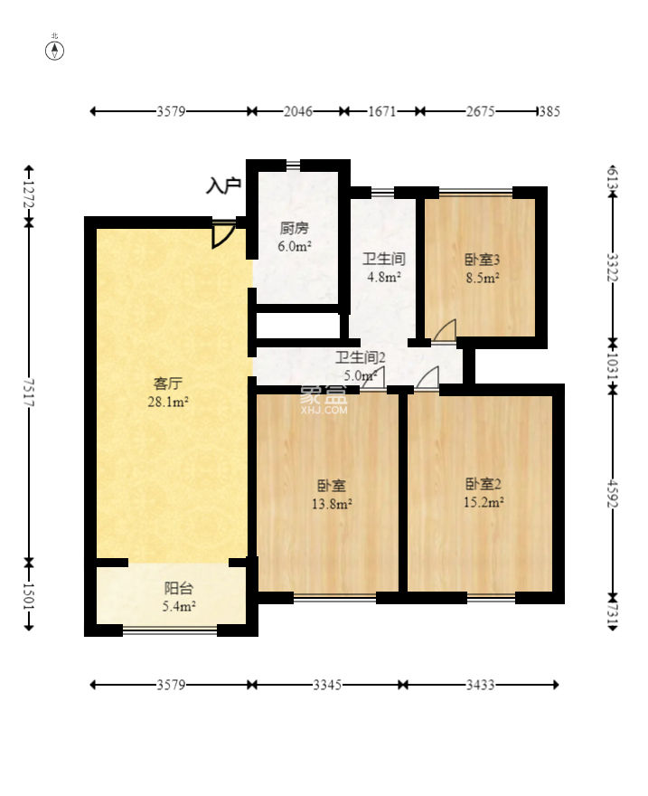 汇一城（汇壹公馆）  3室2厅1卫    81.8万