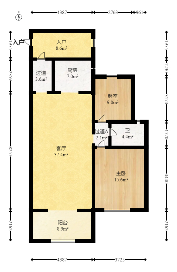申湘宽境  2室1厅1卫   55.00万室内图1