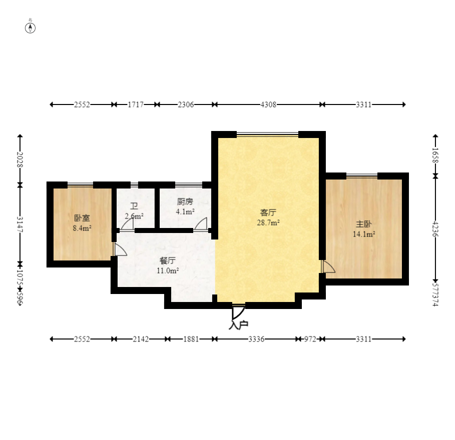 楚天馨苑 2室2厅1卫 45.8万 楚天馨苑 2室2厅1卫 45.8万户型图