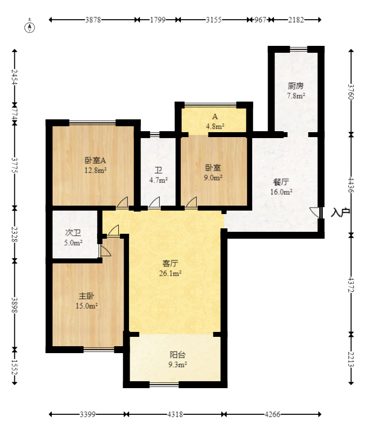 星沙派  3室2厅2卫    55.0万 星沙派  3室2厅2卫    55.0万户型图