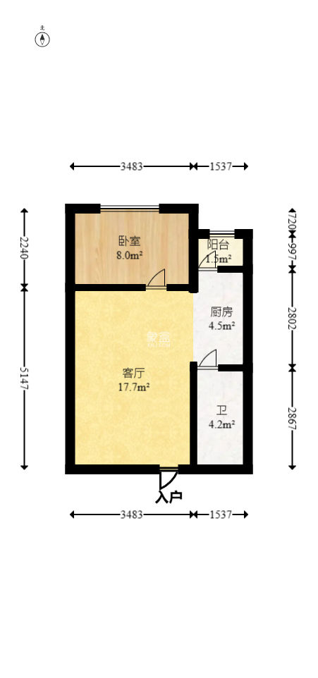 山水花都  1室1厅1卫   36.00万