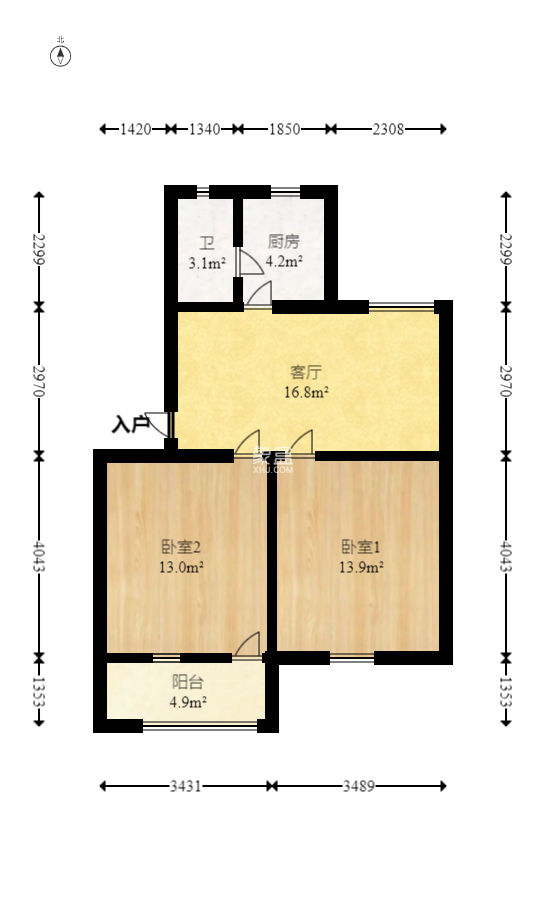 长钢社区（半边山宿舍区）  2室1厅1卫   24.60万