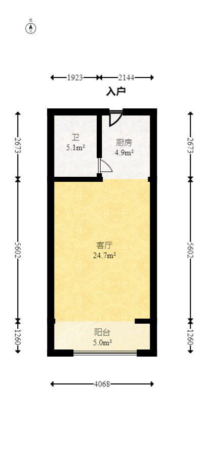 时代星城  1室1厅1卫   18.00万室内图1