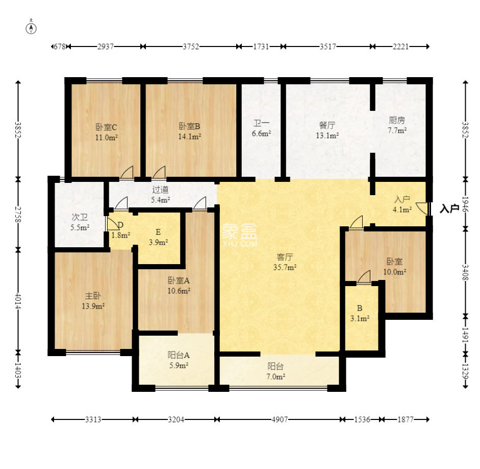 淞雅苑 5室2厅2卫 121.8万 淞雅苑 5室2厅2卫 121.8万户型图