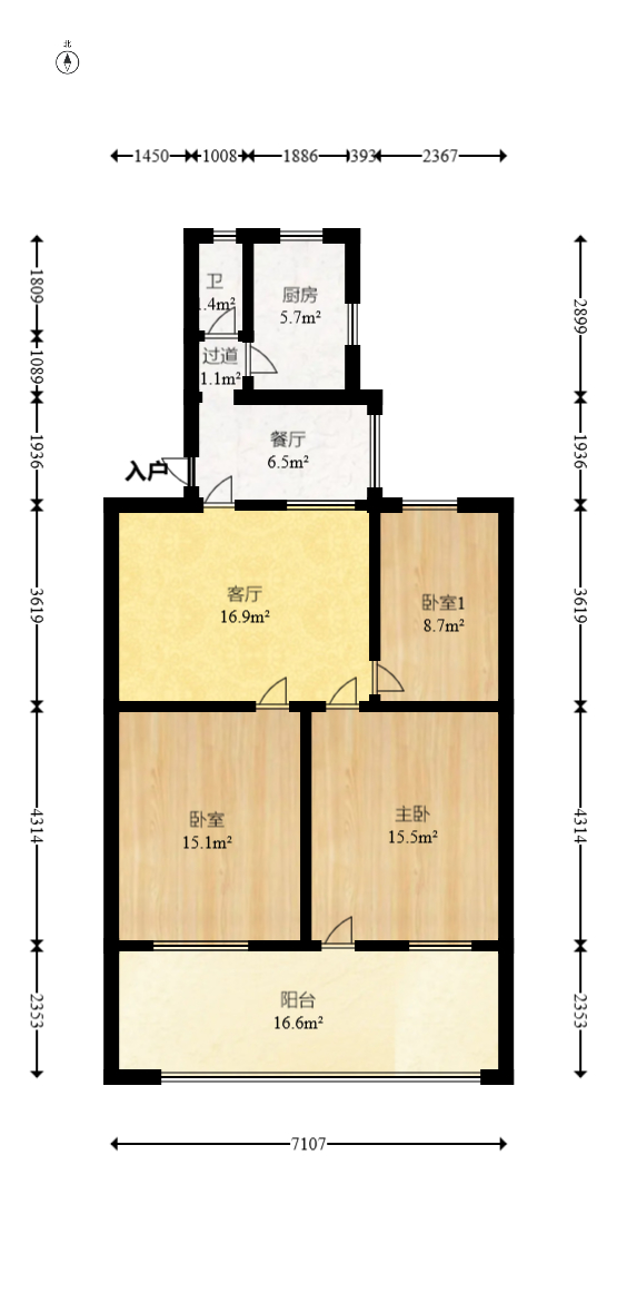 湖南省道路运输管理局 3室1厅1卫 86.0万 湖南省道路运输管理局 3室1厅1卫 86.0万户型图