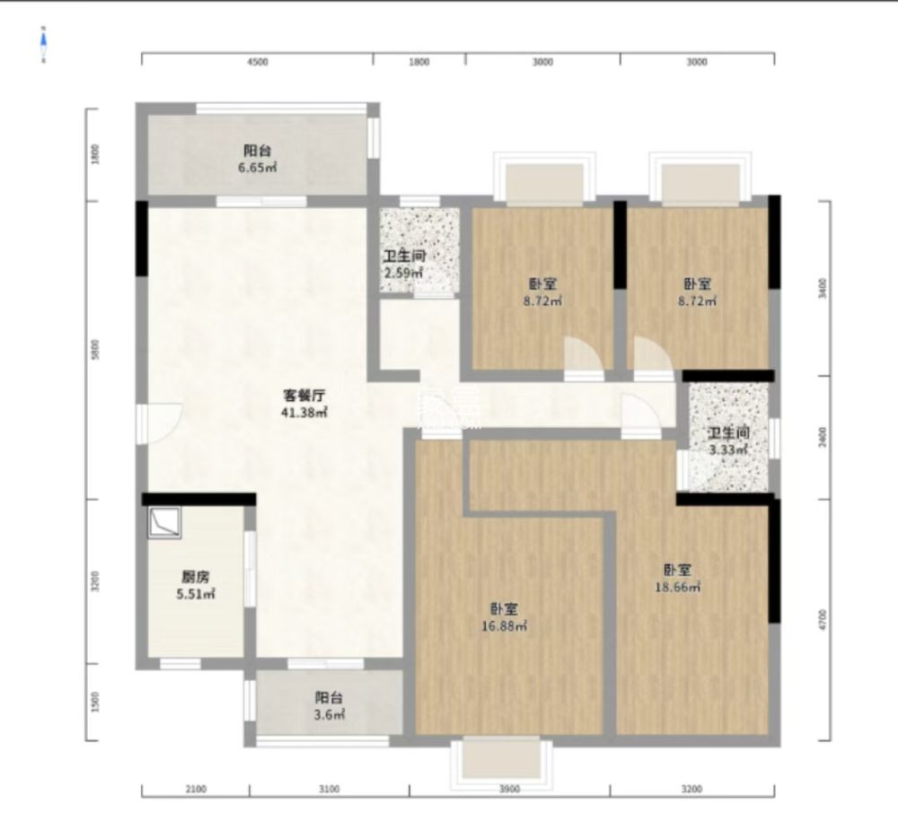 华晨神农湾  4室2厅2卫    115.0万