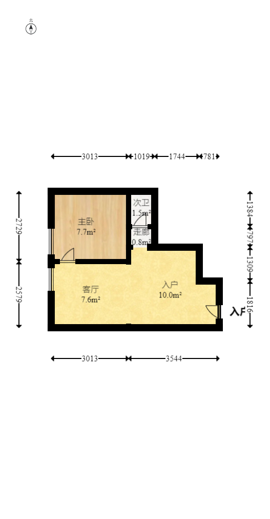 西城别院 1室1厅1卫 43.0万 西城别院 1室1厅1卫 43.0万户型图
