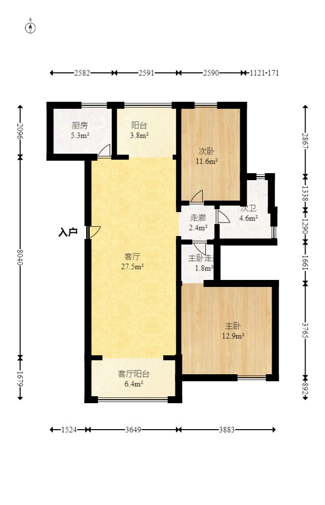世纪海岸  2室2厅2卫    195.0万 世纪海岸  2室2厅2卫    195.0万户型图