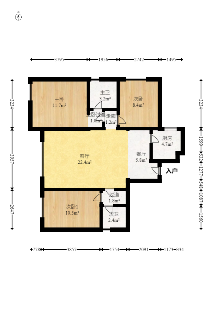 兰亭雅苑 2室2厅1卫 120.0万 兰亭雅苑 2室2厅1卫 120.0万户型图