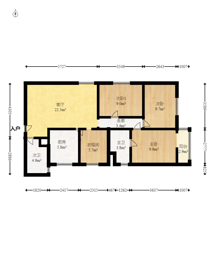 九都大厦 1室1厅1卫 113.0万 九都大厦 1室1厅1卫 113.0万户型图
