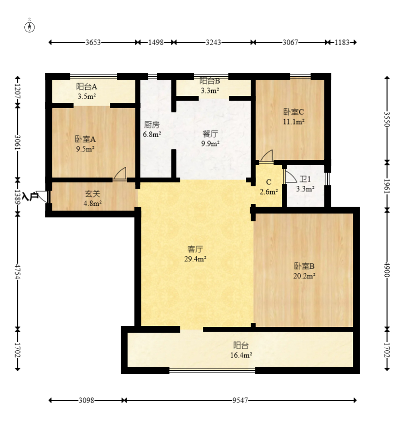 汉唐翰林府  5室2厅2卫   160.00万室内图1