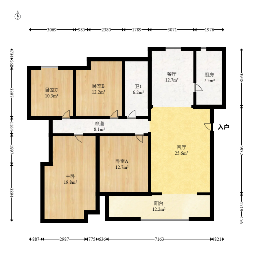 建投象山国际  4室2厅2卫   182.00万室内图1