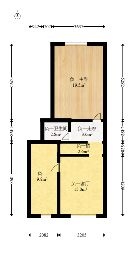 橘郡礼顿山  2室1厅1卫   52.80万室内图1
