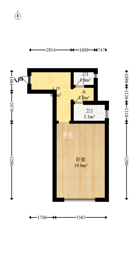 星宇V立方（旭和大厦）  1室1厅1卫   31.00万